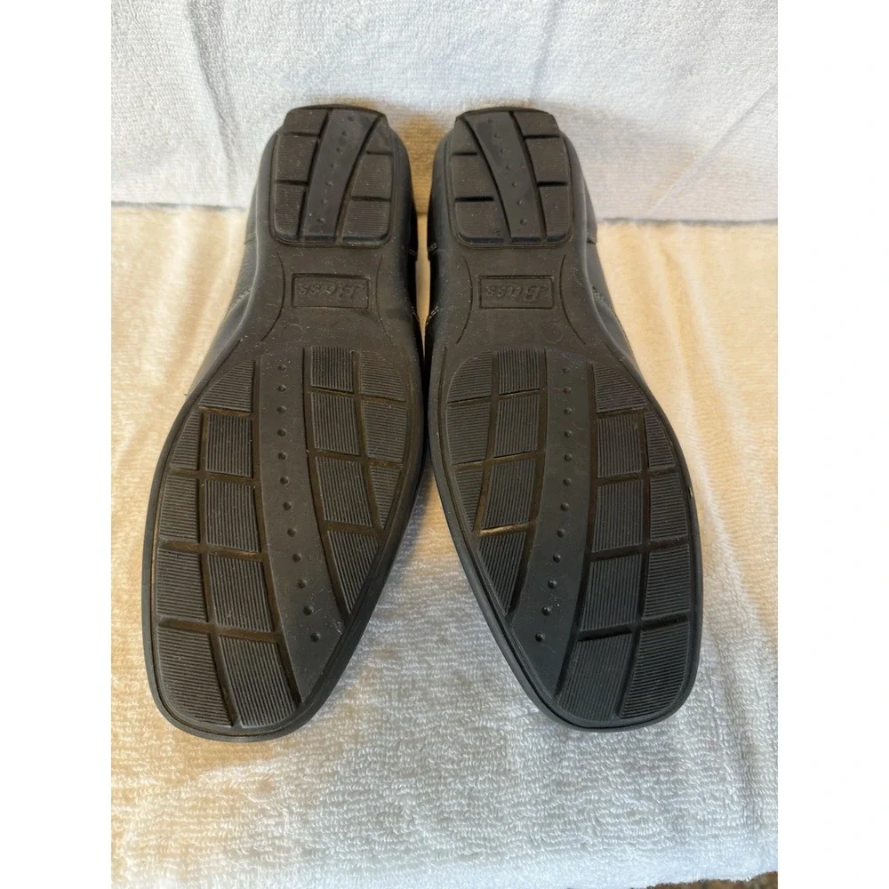G.H. Bass & Co. Hank Men's Black Leather Driving Loafers Slip-On Shoes Men 10.5